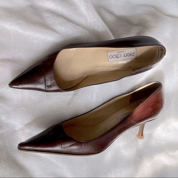 Vintage Jimmy Choo Brown Pumps Size 39 - Picture 1 of 11